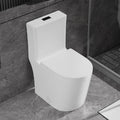 WinZo Small Toilet One Piece Deisgn With Black Push Button Dual Flush,23 inch Length for Tiny Bathroom,White with Black Button