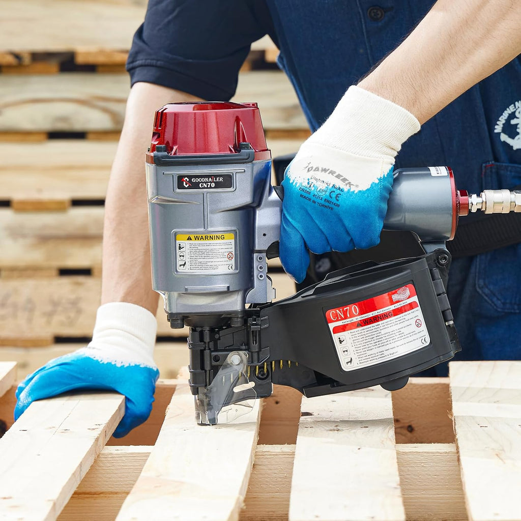 CN70 Air Coil Nailer 15 Degree 1-3/4-Inch to 2-3/4-Inch Siding Nailer Fast Shooting For Wooden Pallet Packing Wood Fencing