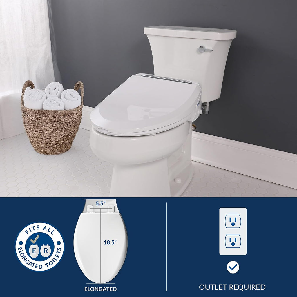 Bio Bidet USPA PRO Modern Bidet Seat, Warm Water, Heated Seat & Dryer, Remote Control, Elongated