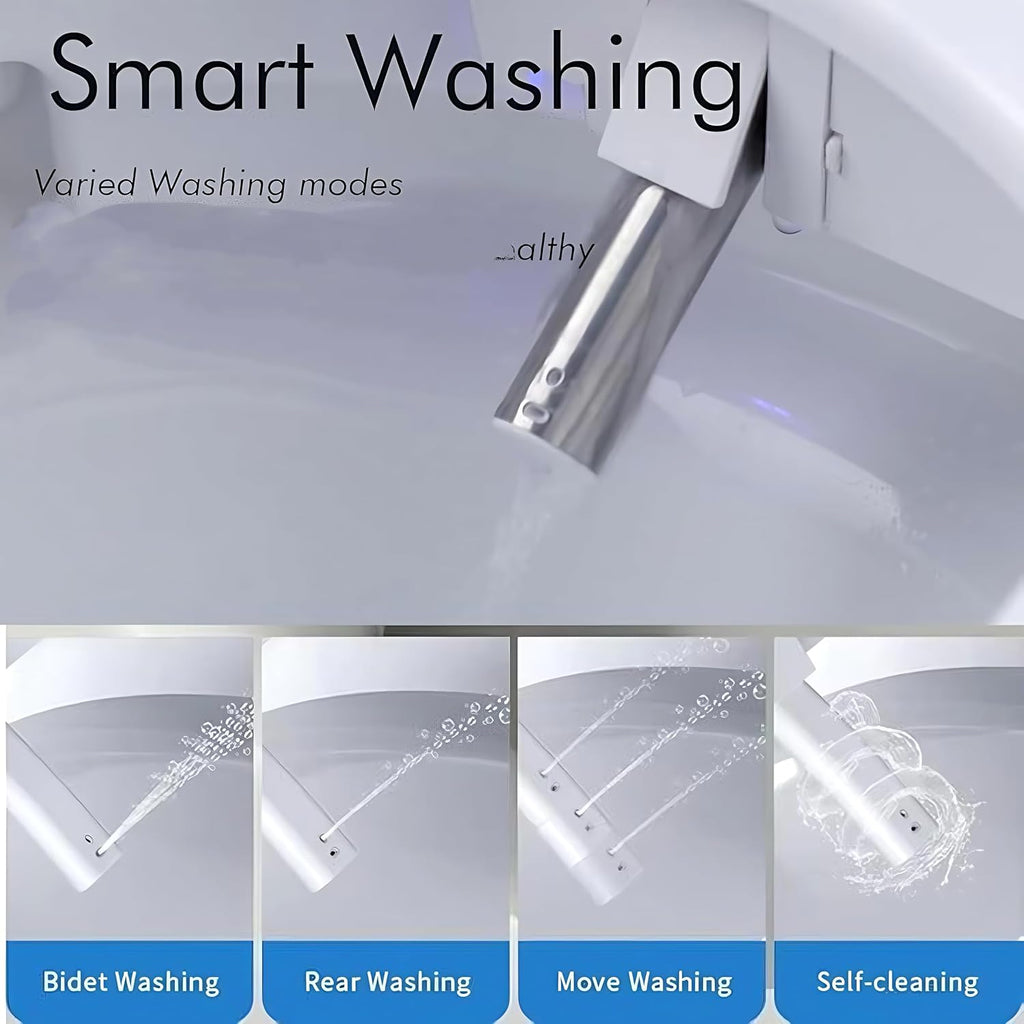 SouNor Modern Smart Toilet with Bidet Heated Seat, Auto Flush,Varied Cleaning Mode,Foot Sensor,Night Light,Auto Open & Soft Close Seat,Warm Air Drying,Gray