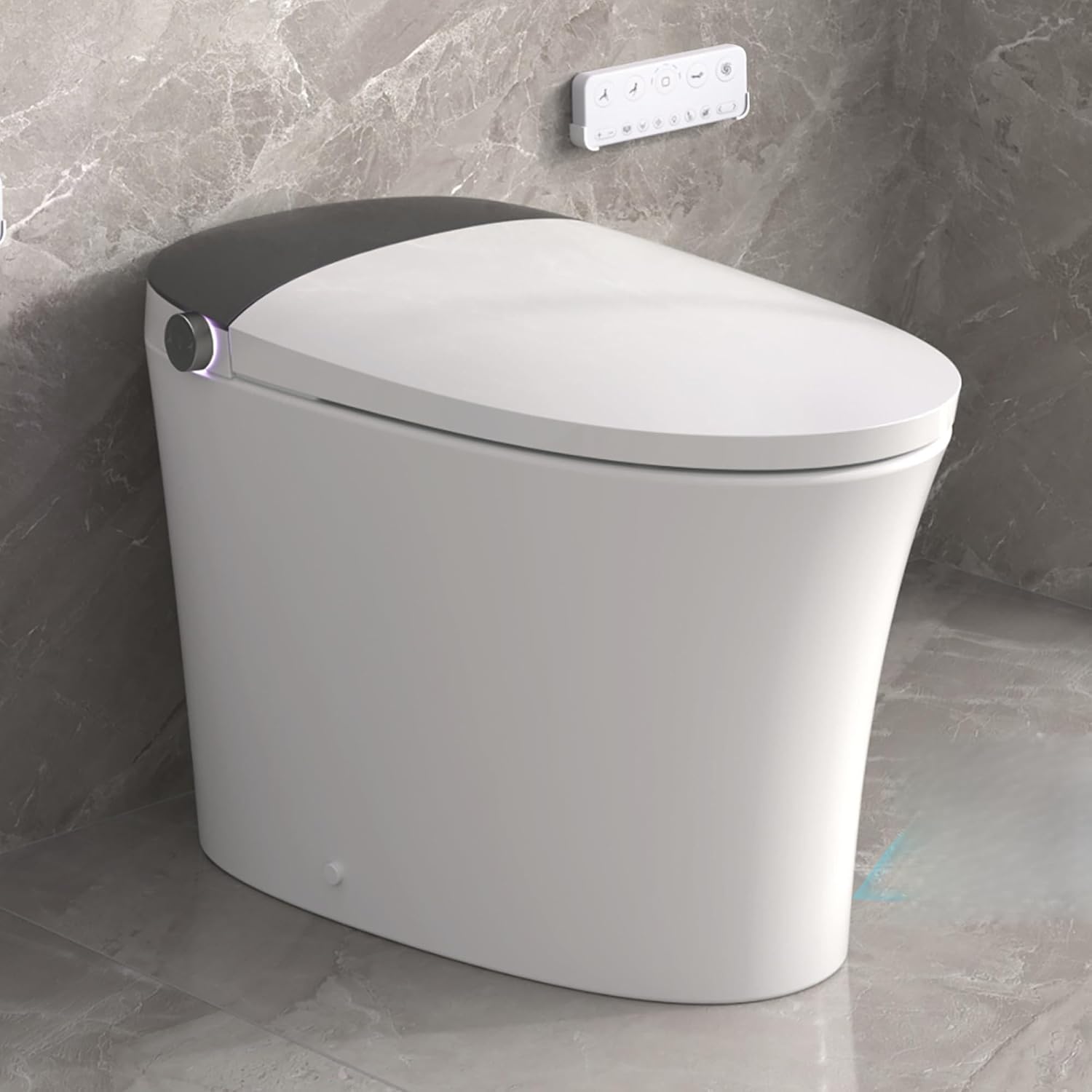 Elongated Smart Toilet with Bidet,Smart Toilet withComfort Height Heated Seat,MAP 1000g Powerful Flush,Warm Water,Dryer,Night Light,Dual Flush 1.1,1.6GPF for Bathrooms.