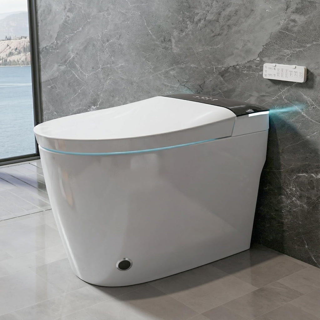 TOTTE Luxury Smart Toilet with Bidet, Hands-Free with Auto Open/Close Lid & Self-Cleaning Bowl | Adaptive Warm Water Wash & Heated Seat, Built-in Aroma, One-Piece Elongated Design