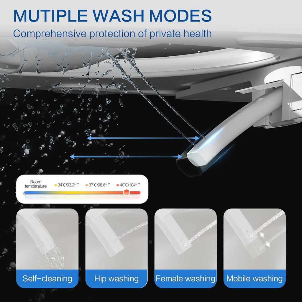 Smart Toilet with Bidet Built In, Heated Seat & Dual Auto Flush, Foot Sensor, Tankless Modern Elongated Electric Toilet with Warm Water Wash, Air Dryer, LED Display & 1000g MaP Flush, 1.28 GPF