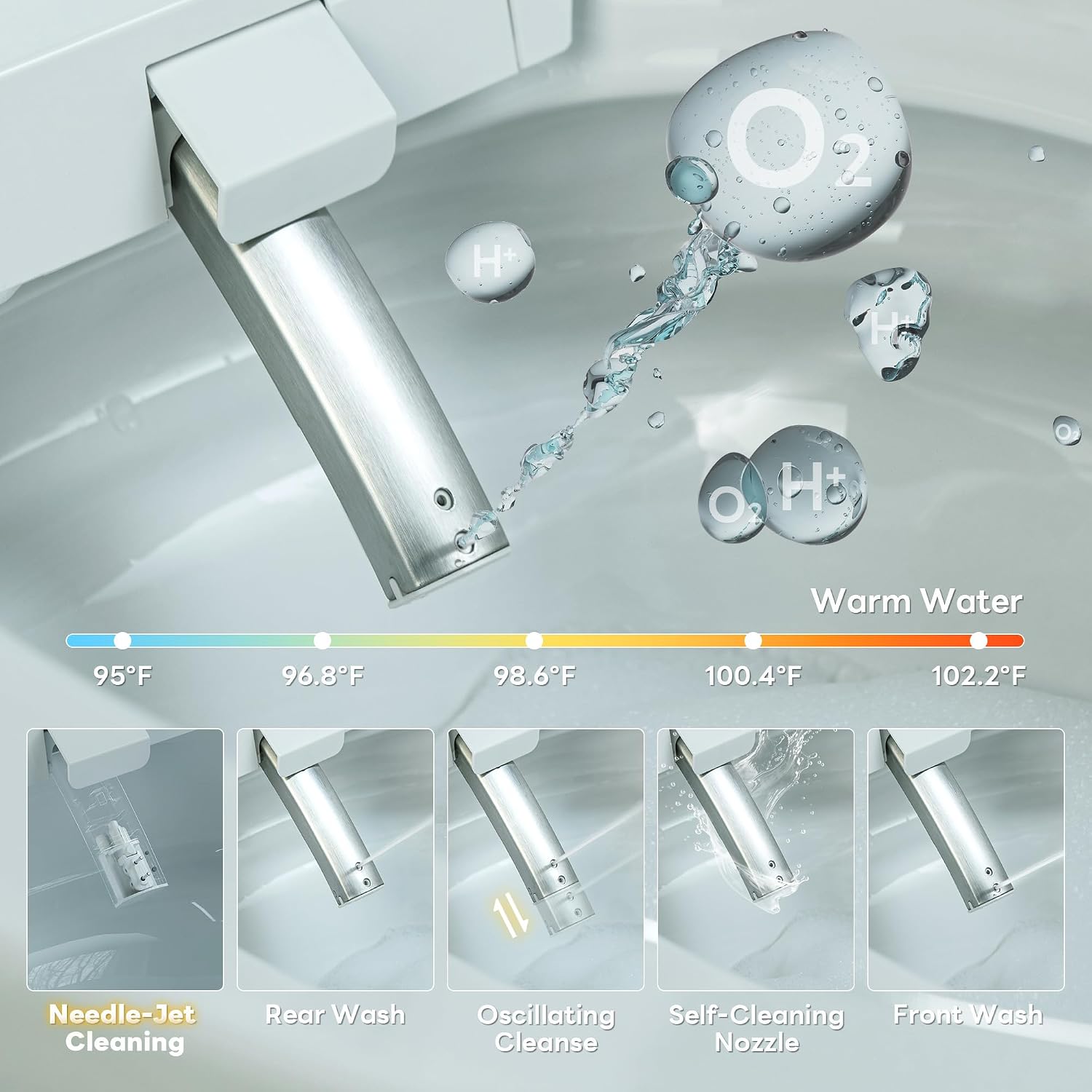 Casta Diva Smart Toilet with Bidet Built in, Auto Open/Close Lid,1000g MaP Flush, Heated Seat & Foam Dispenser, Foot Sensor Auto Flush, Blackout Flush, Bidet Toilet with Tank Built in (CD-K030PRO)