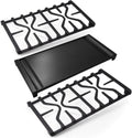 WB31X24738 Cast Iron Griddle & WB31X27151 Stove Grates Replacement for GE Gas Stove JGBS66REKSS, JGB700SEJ4SS, JGSS66SEL1SS, JGSS66SEL3SS, Griddle Plate Side Burner Grate Cooktop for GE Range Parts.