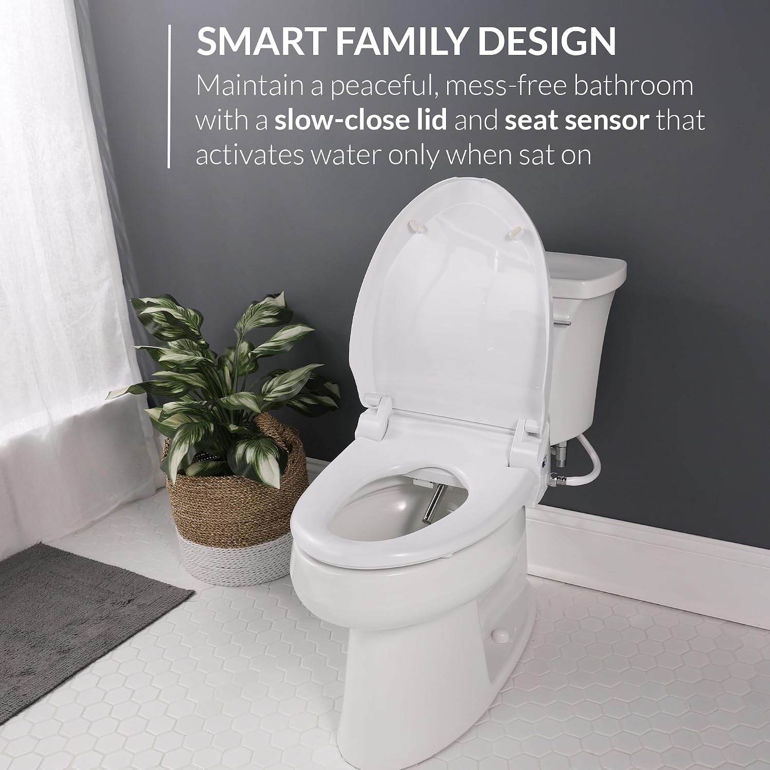 Bio Bidet USPA PRO Modern Bidet Seat, Warm Water, Heated Seat & Dryer, Remote Control, Round