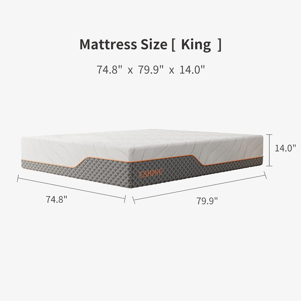 ESHINE King Adjustable Bed Frame-Luxury Gel Memory Foam(783 Pocket Springs), Bed Base Frames with Massage, Wireless Remote, USB, Under Bed Night Light, Head and Foot Incline, Medium Soft, 3000 Series