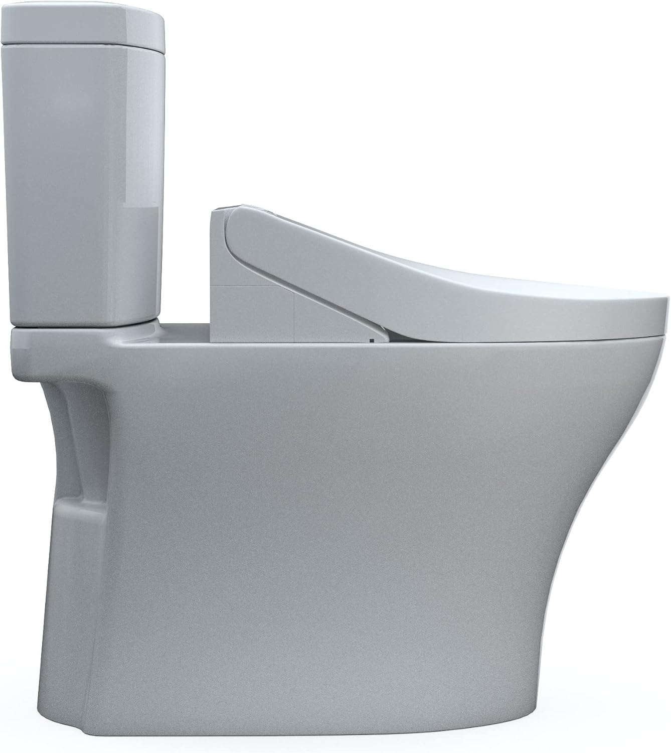 TOTO® WASHLET®+ Aquia® IV Two-Piece Elongated Universal Height Dual Flush 1.28 and 0.9 GPF Toilet and WASHLET C5 Bidet Seat, Cotton White - MW4463084CEMFGN#01