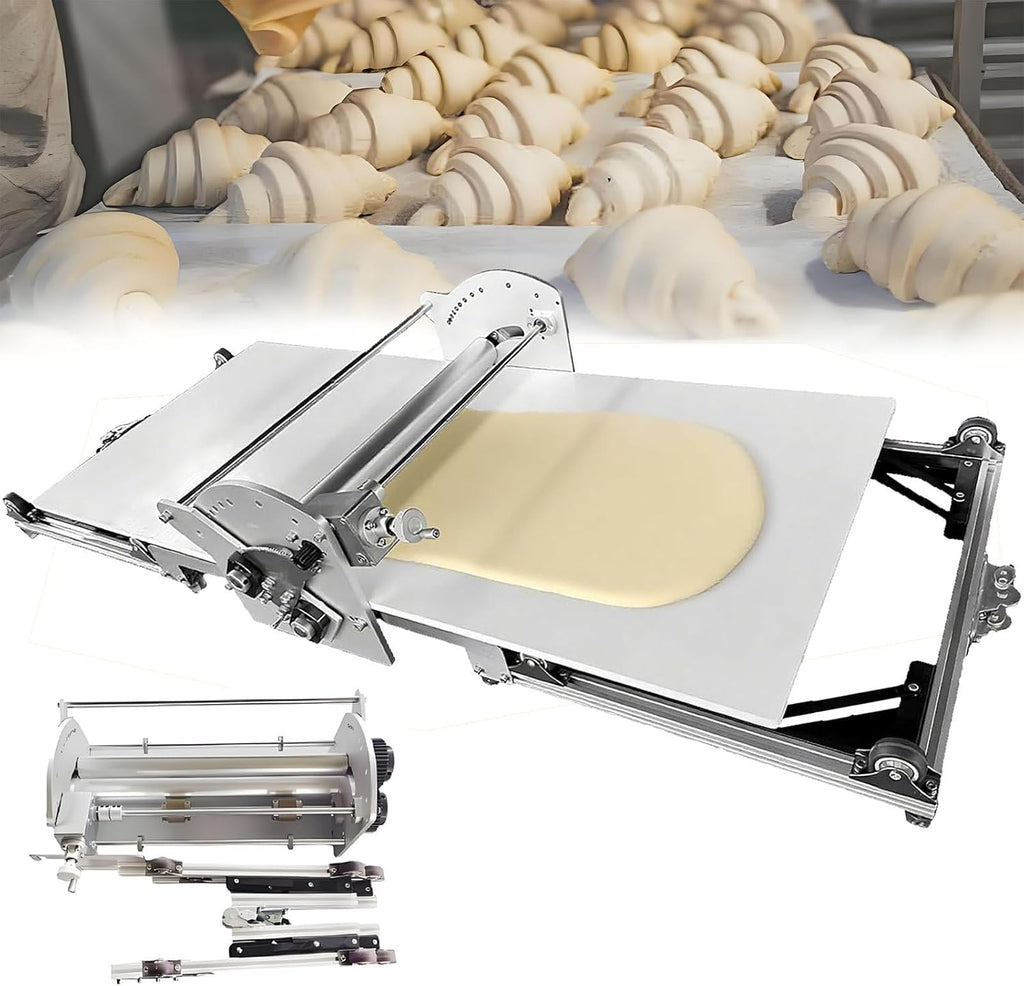 Multi-Purpose Electric Dough Sheeter, Auto Pastry Maker for Croissant, Pizza, Pasta, 2-30mm Adjustable, Foldable Commercial Kitchen Equipment DS508