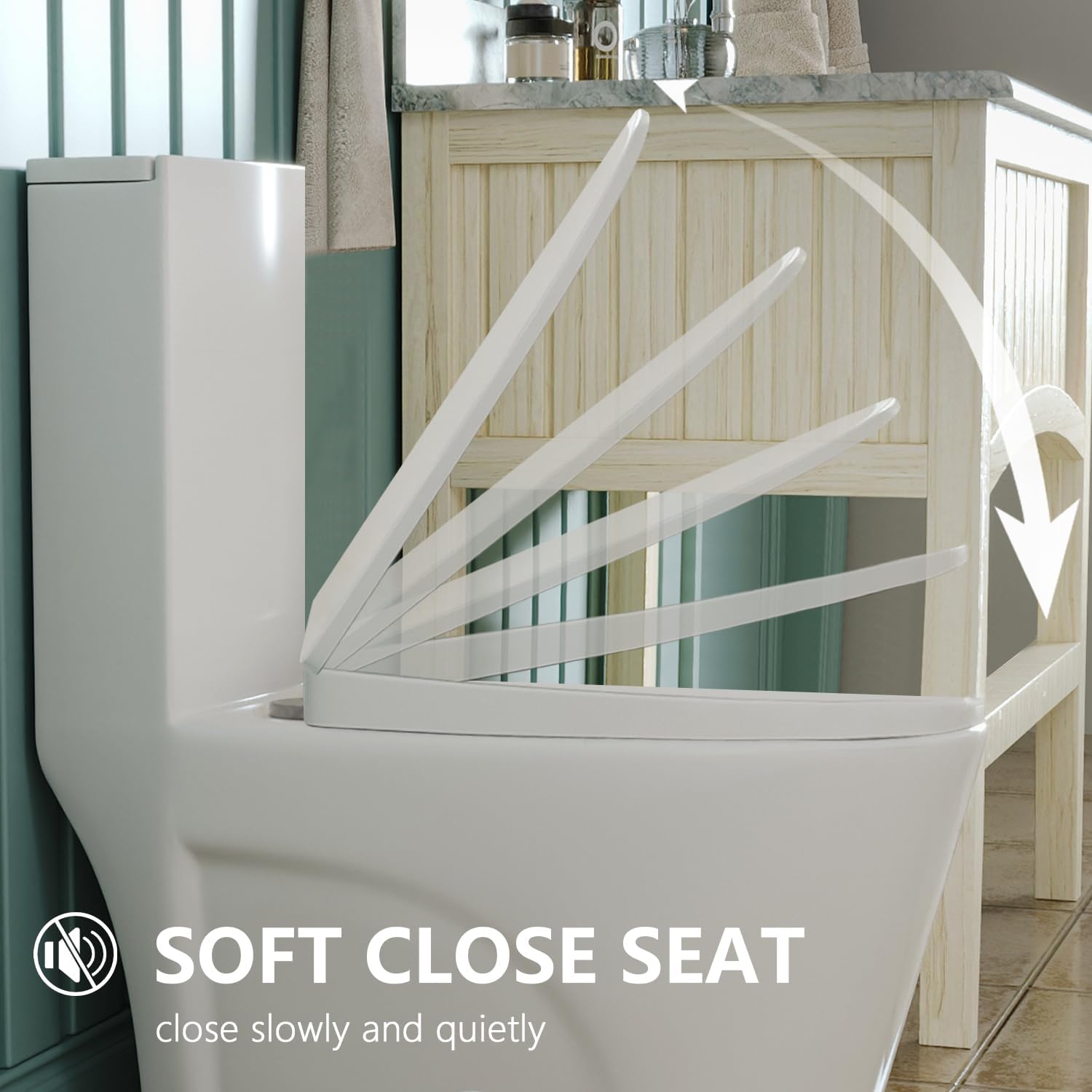 DeerValley Elongated One Piece Toilet with Comfortable Chair Seat Height, Dual Flush Toilet 1.1/1.6 GPF and 10' Rough-in Toilet Bowl DV-1F52102R