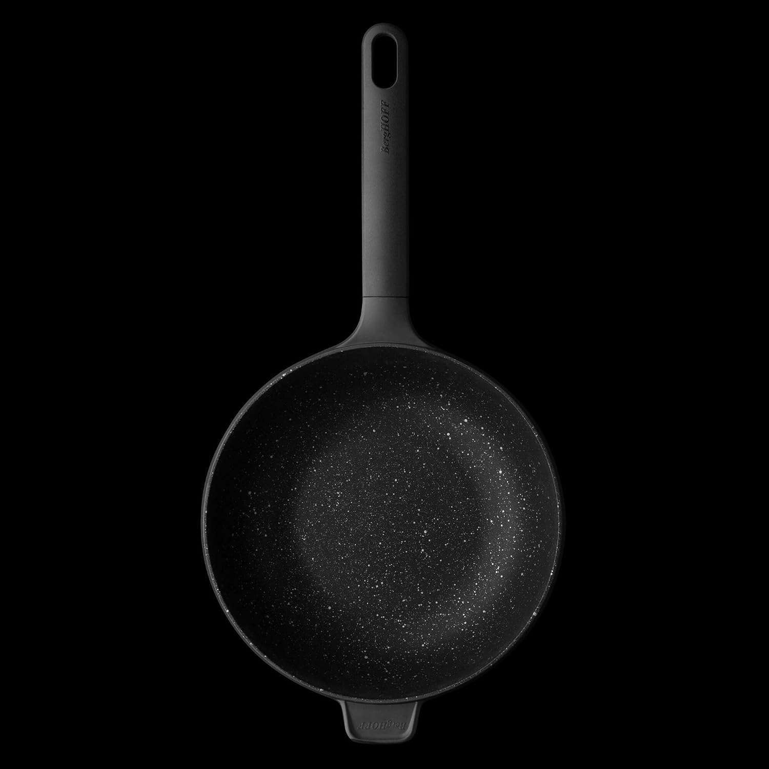 BergHOFF GEM Non-stick Cast Aluminum Stir-Frying Pan 10' 3.0 qt. Black Stay-cool Handle, Hanging Loop Ferno-Green, PFOA Free Coating Induction Cooktop Fast Heating