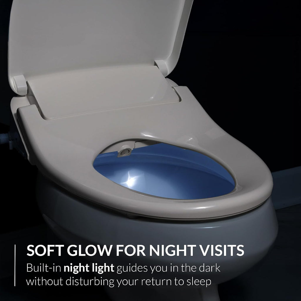 Bio Bidet USPA PRO Modern Bidet Seat, Warm Water, Heated Seat & Dryer, Remote Control, Round