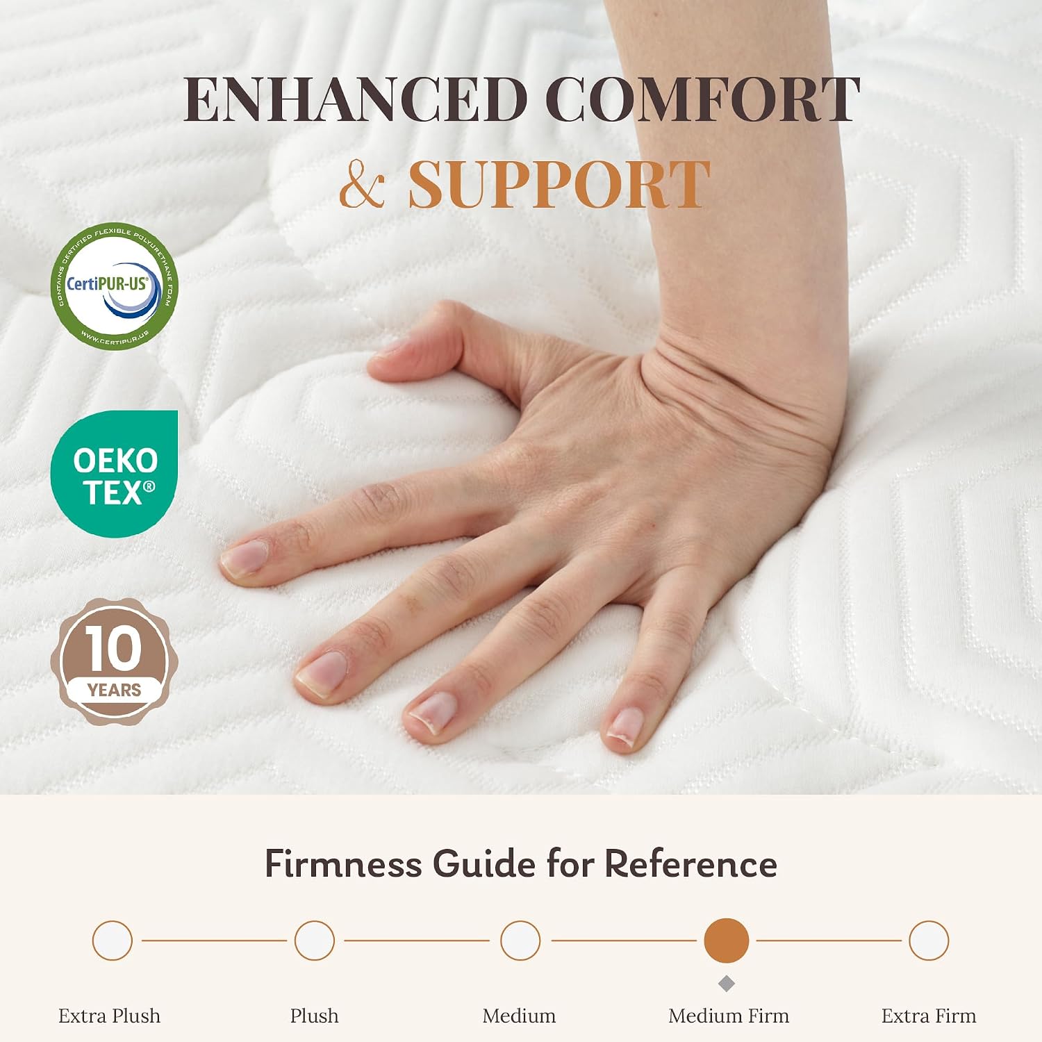 CH Charme House King Size Mattress, 12 Inch Hybrid Mattress King Size, Medium Feel Foam and Individual Pocket Springs, Extra Edge Support, Pressure Relief, CertiPUR-US, Grey