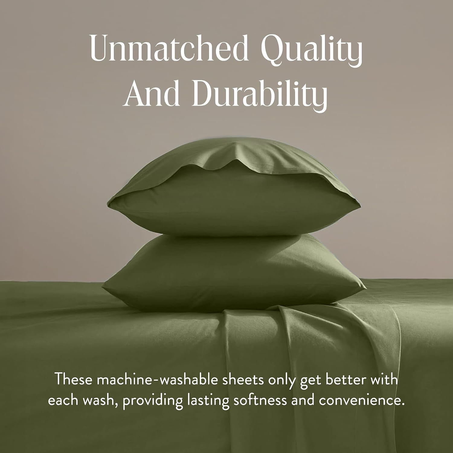 Brooklinen Luxury Sateen 4 Piece Sheet Set - 100% Cotton Bed Sheets, Soft & Durable Twin XL Sheet Set in Fresh Moss, Oeko-TEX Certified Bedding Set, 1 Fitted Sheet, 1 Flat Sheet, 2 Pillowcases