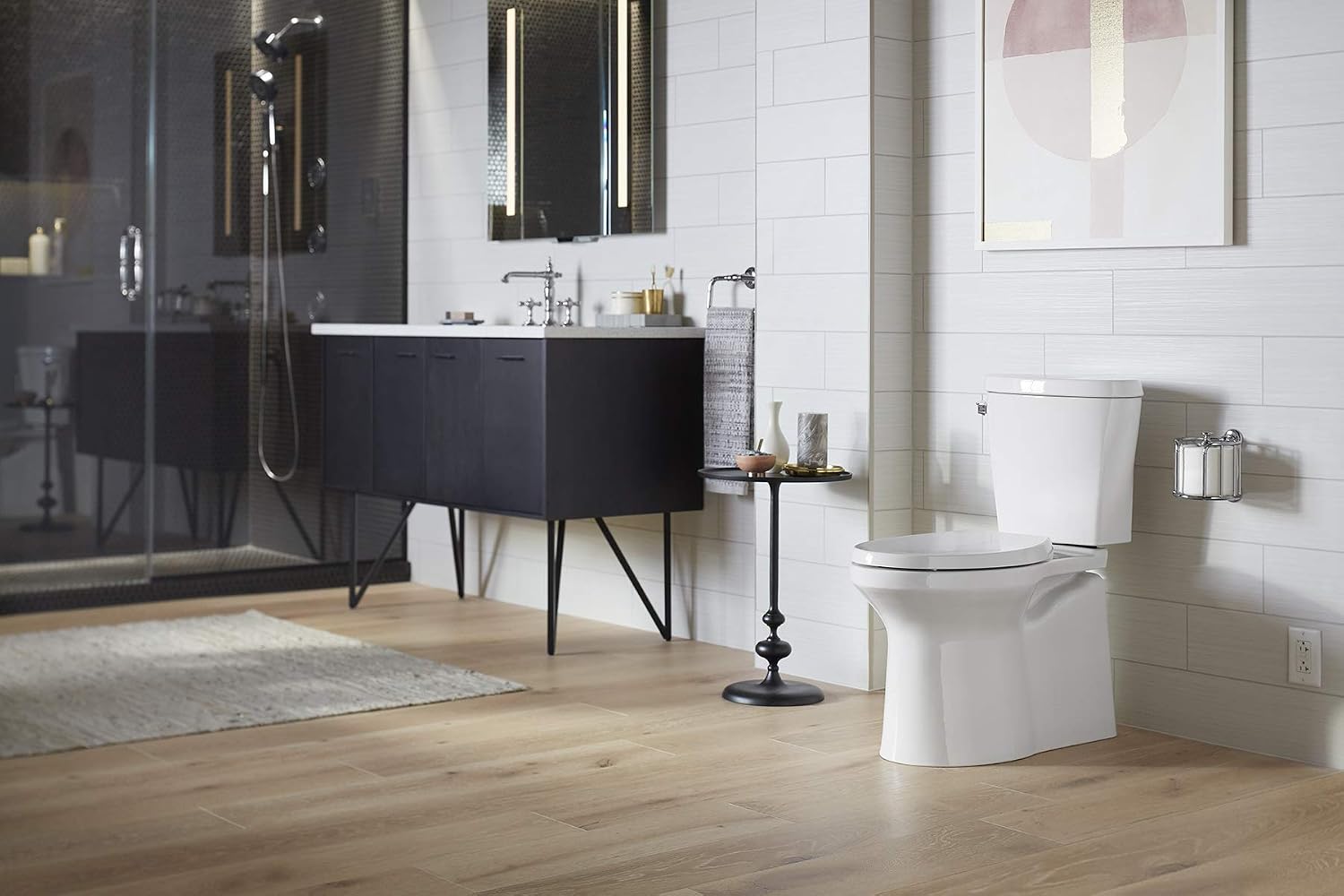 Kohler 20198-0 Betello Comfort Height Two-piece elongated 1.28 gpf toilet with ContinuousClean, skirted trapway, Revolution 360 swirl flushing technology and left-hand trip lever, seat not included