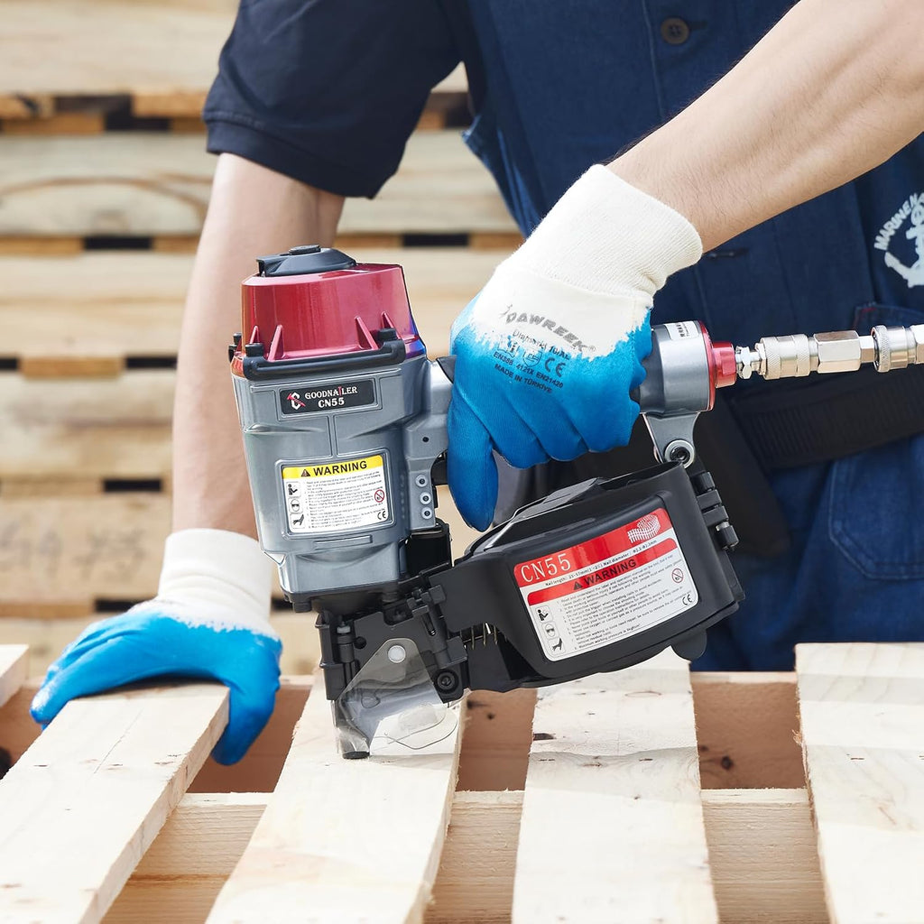 CN55 Siding Nailer 15 Degree 1 Inch To 2-1/4-Inch Coil Siding Nailer Fast Shooting for Wooden Pallet Packing Wood Fencing