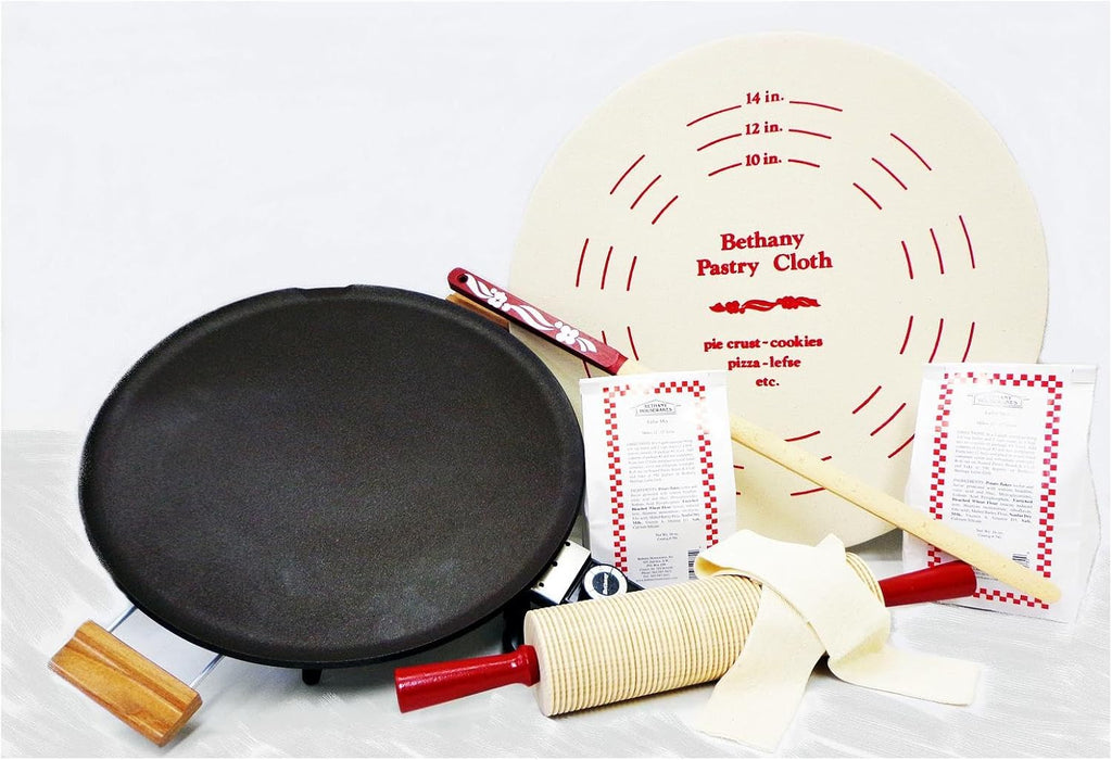 8 Piece Lefse Starter Kit, Non-stick Grill