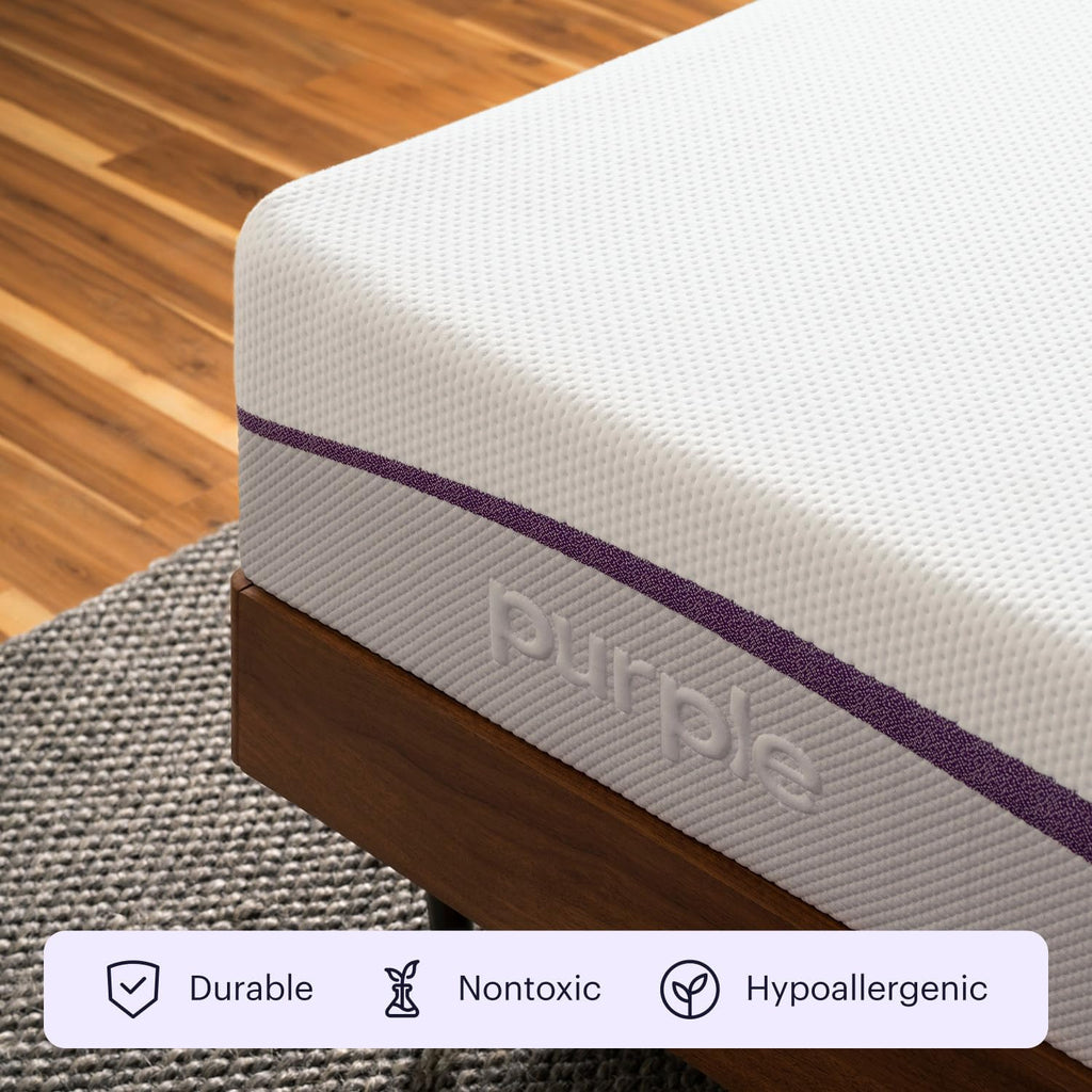 Purple Mattress – Split King, 9.25' GelFlex Grid, Better Than Memory Foam, Pressure Relief, Temperature Neutral, Breathable, Motion Isolation, Made in USA