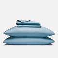 Brooklinen Luxury Sateen 4 Piece Sheet Set - 100% Cotton Bed Sheets, Soft & Durable Full Size Sheets Set in Storm Blue, Oeko-TEX Certified Bedding Set, 1 Fitted Sheet, 1 Flat Sheet, 2 Pillowcases
