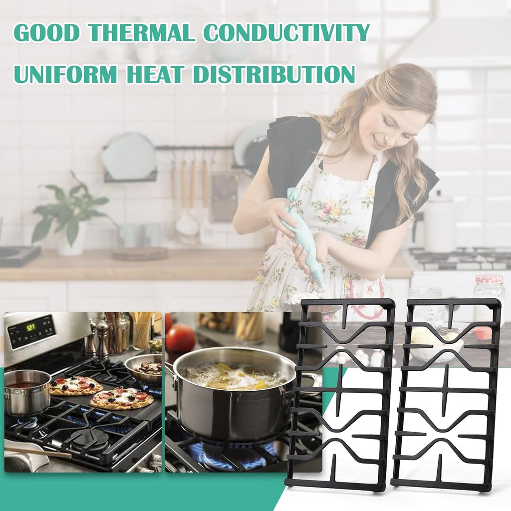 WB31X27151 Stove Grate Replacement for GE Stove Parts JGBS66REKSS, JGB700SEJ4SS, JGSS66SEL1SS, JGSS66SEL3SS, WB31X24736 Side Burner Grate Surface Cooktop for General Electric Gas Range Parts, 2 Pack.