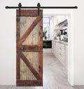 K Series 30in x 84in Brown/Walnut Finished DIY Solid Wood Interior Sliding Barn Door Slab (Hardware Kit NOT Included) - Assembly Needed