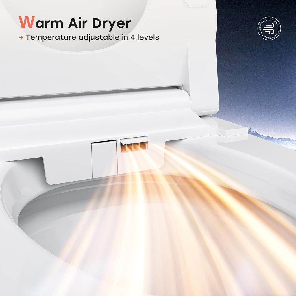 HOROW Bidet Toilet 10' Rough-in, Smart Toilet with Bidet Built-in, Instant Warm Water, Elongated Heated Seat, Dryer, Blackout Flushing and Deodorization
