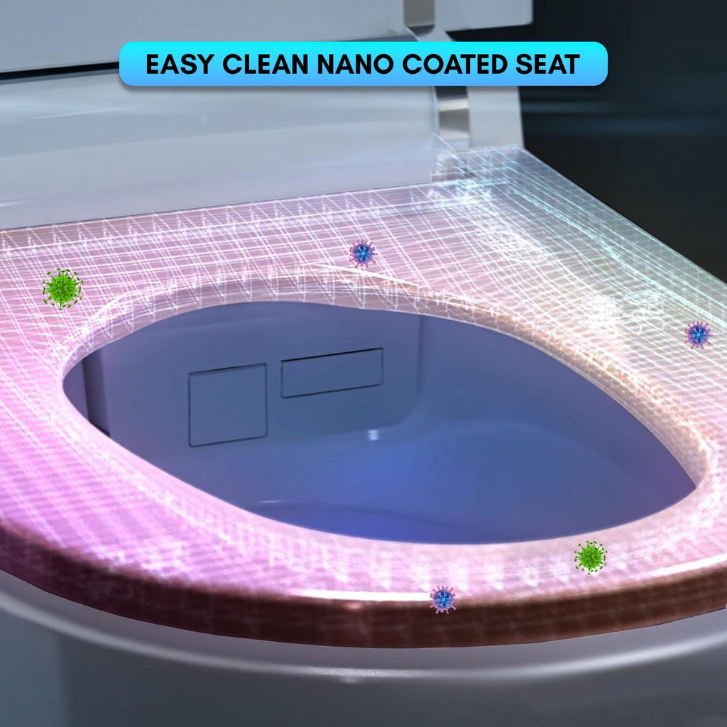 Blossom Smart Toilet with Bidet Built-In, Tankless One-Piece Toilet, Heated Seat, Auto Seat & Lid Open, Warm Water Spray, Air Dryer, Auto Flush, Foot Sensor, Remote Control, Multi-Position Nozzle Wash