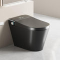 KEIKI Smart Ceramic Toilet with Warm Water Sprayer and Dryer, One Piece Bidet Toilet with Auto Dual Flush Foot Sensor Operation, Heated Seat, Auto Open/Close Seat, for Bathroom, Black