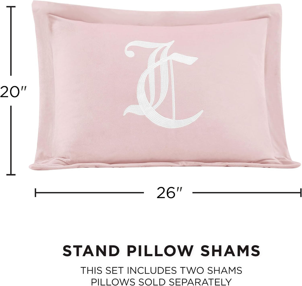 Juicy Couture - Comforter Set - Gothic Design Bedding - Full/Queen - 3 Piece Set Includes (1) 90' x 92' Comforter and (2) 20' x 26' Shams - Wrinkle Resistant - Premium Bedroom Decor - Marshmallow Pink