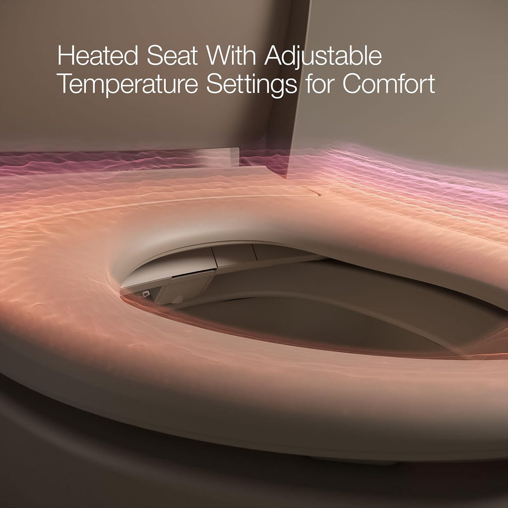 Kohler PureWash E580 Elongated Bidet Toilet Seat, White, Quiet-Close Lid Prevents Slamming, Self-Cleaning Wand, Adjustable Water Pressure with Multiple Cleansing Options