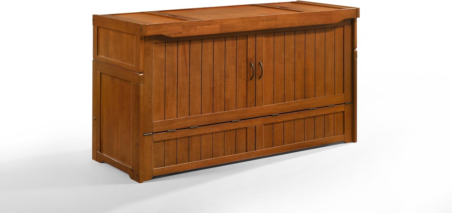 NIGHT & DAY Furniture Murphy Cube Cabinet Bed (Beadboard Cherry)