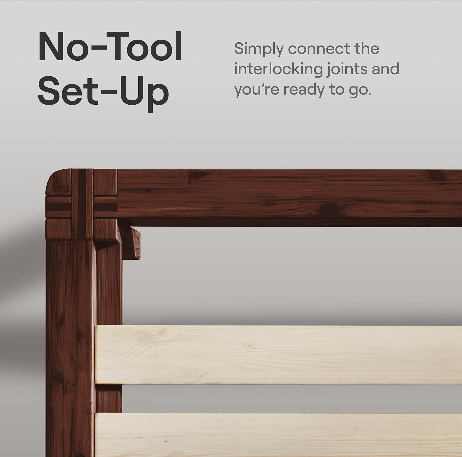 Nectar Bamboo Headboard - Twin XL - Walnut - Attachable to Bamboo Bed Frame (Sold Seperately) - Easy Tool Free Set Up - Contemporary and Durable
