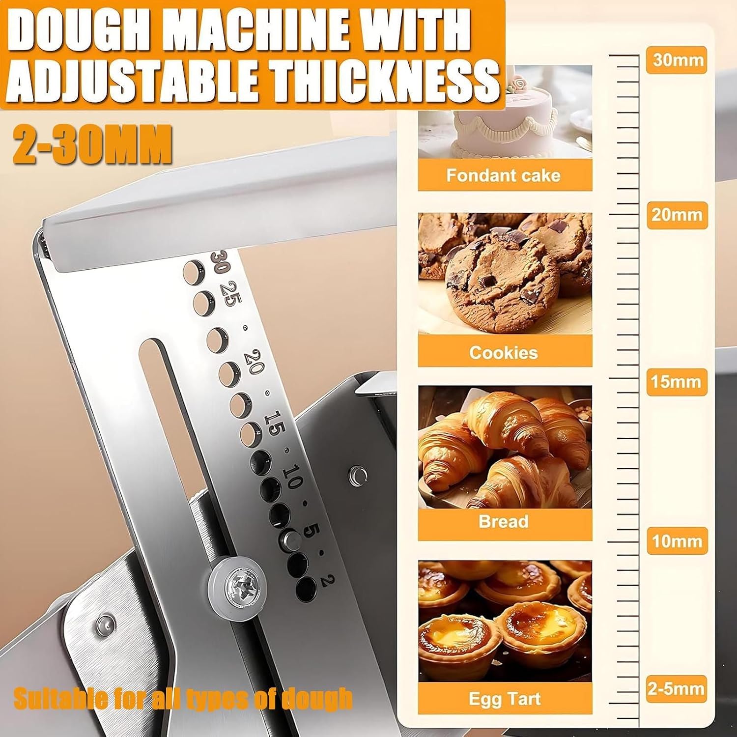 Electric Dough Sheeter For Pastry/Fondant Roller,40×17.7in Folding Stainless Steel Dough Sheeter,Adjustable Thickness Settings 0.07'-1.18',Reversible Dough Sheeter-Forward&Reverse Rolling