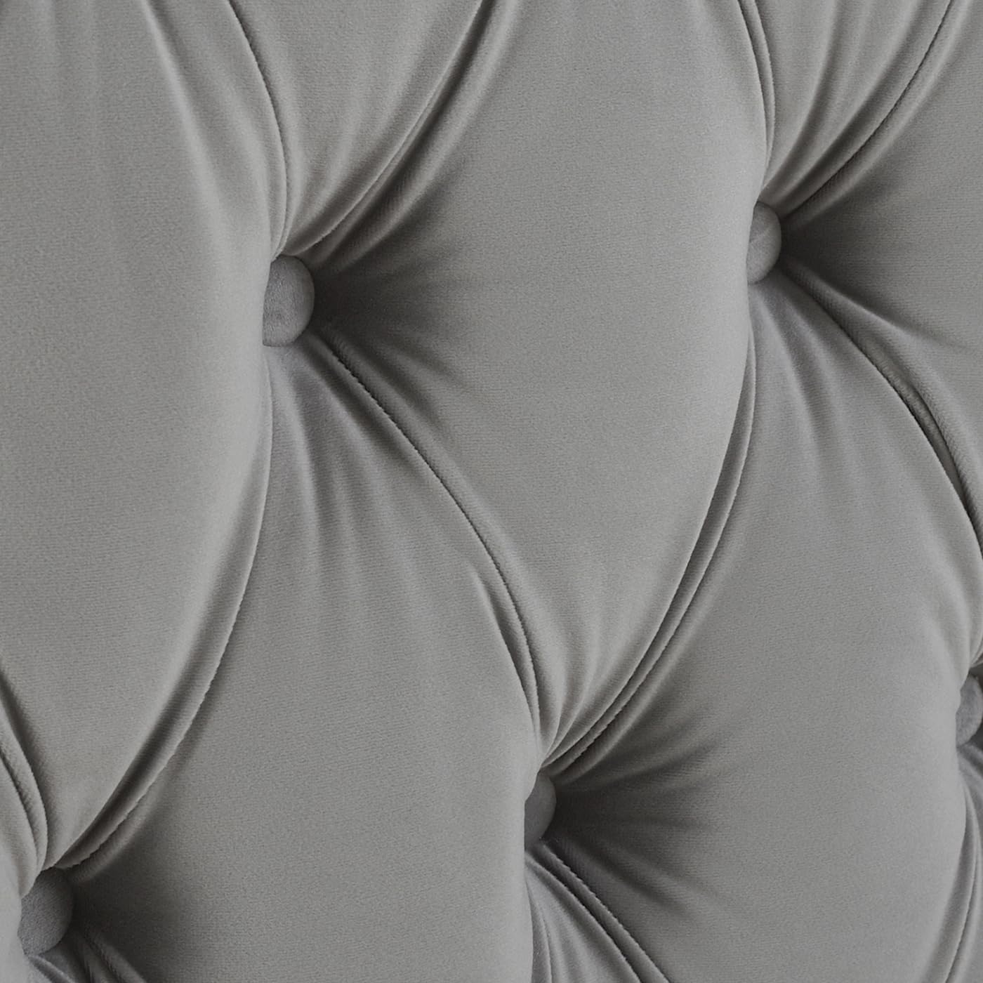 Jennifer Taylor Home Harmonie Queen Tufted Panel Bed Headboard and Footboard Set, Opal Grey Velvet