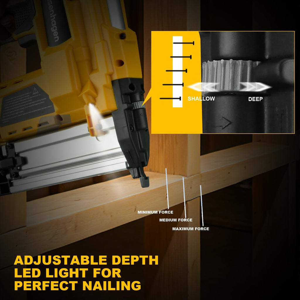 Cordless 2' Brad Nailer Compatible with Dewalt 20V Battery (No Battery and Charger), 2-in-1 Electric Nail Gun, 20V Staple Gun Battery Powered with 1000 Nails for Woodworking & Home