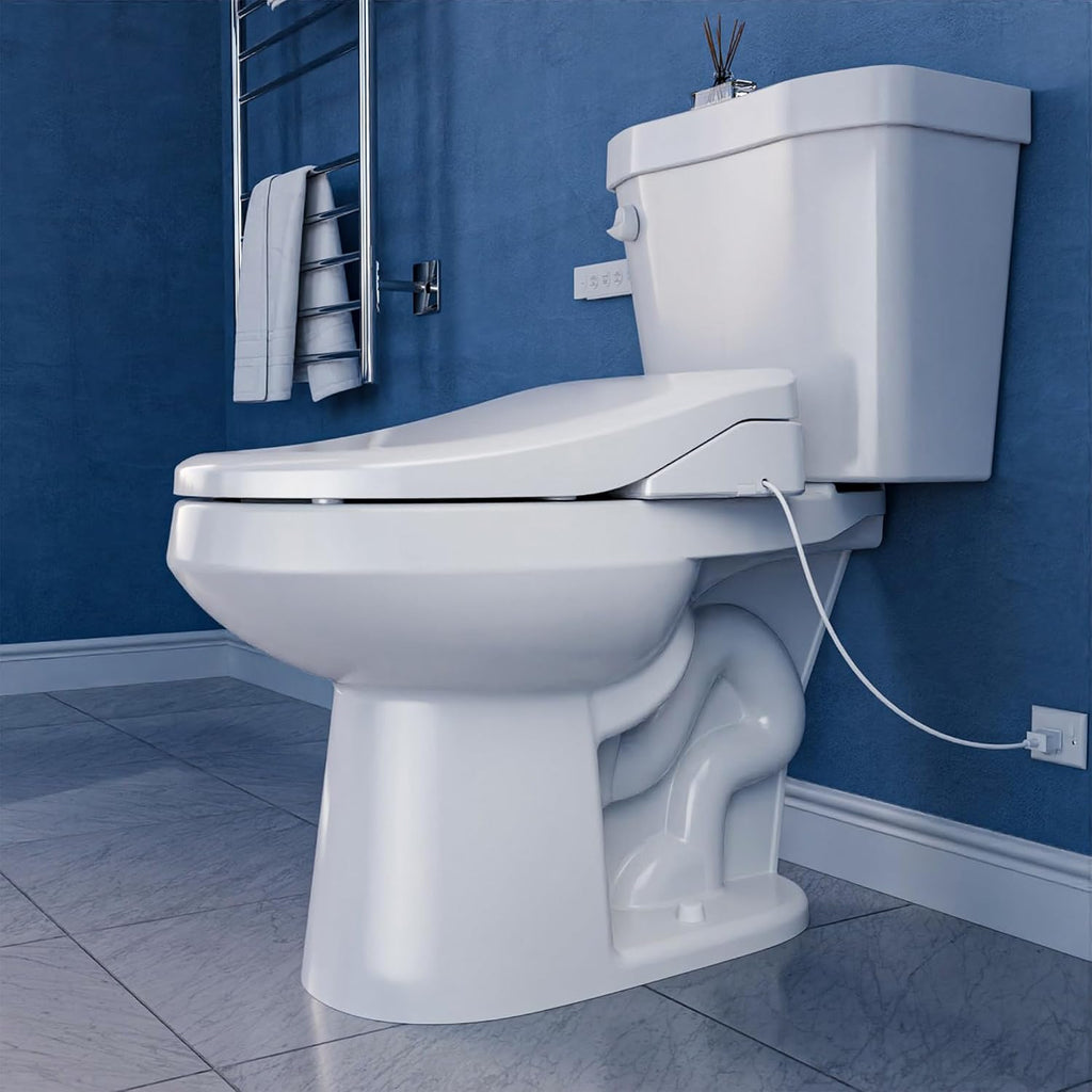 ANZZI Smart Bidet Seat with Heated Seat, Warm Water, Rear and Lady Wash, Air Dryer, Self Cleaning Nozzle, and Wireless Remote