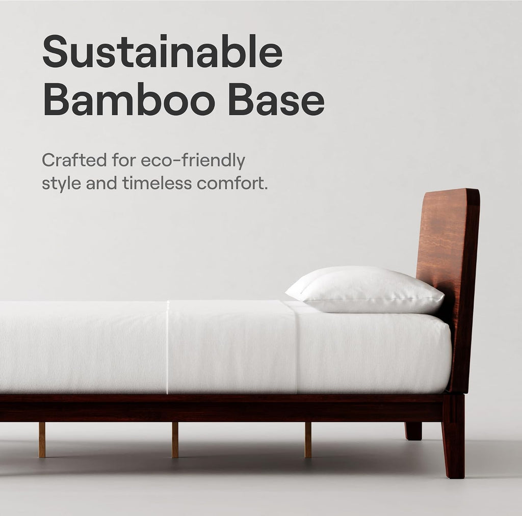 Nectar Bamboo Headboard - Twin XL - Walnut - Attachable to Bamboo Bed Frame (Sold Seperately) - Easy Tool Free Set Up - Contemporary and Durable