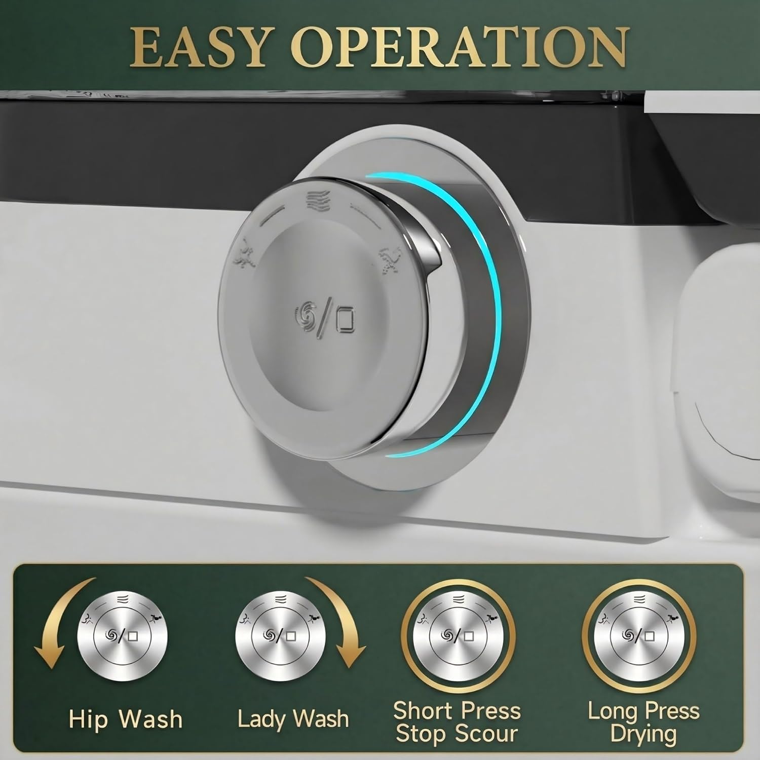 18' Tall Smart Toilet with Bidet Built In,ADA One Piece Modern Elongated Electric,Tankless Toilets with Warm Water Sprayer and Dryer,Foot Sensor Operation,Bidet with Heated Seat LED Display