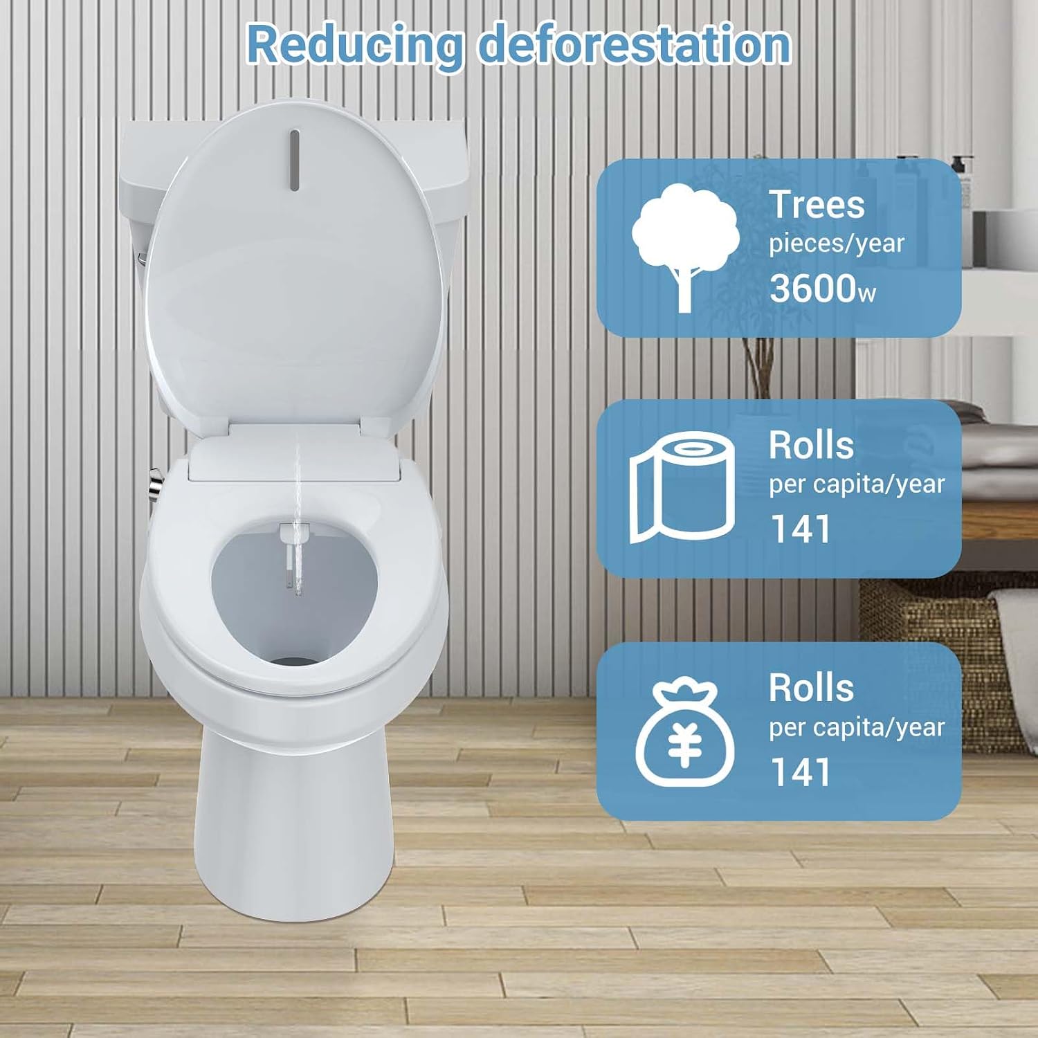 Smart Bidet Toilet Seat Elongated – Electric Heated Toilet Seat with Soft Close Lid,Warm Water,Dual-Nozzle Rear & Feminine Wash, Night Light, Easy Installation PP Electric Bidet Seat for Home Bathroom