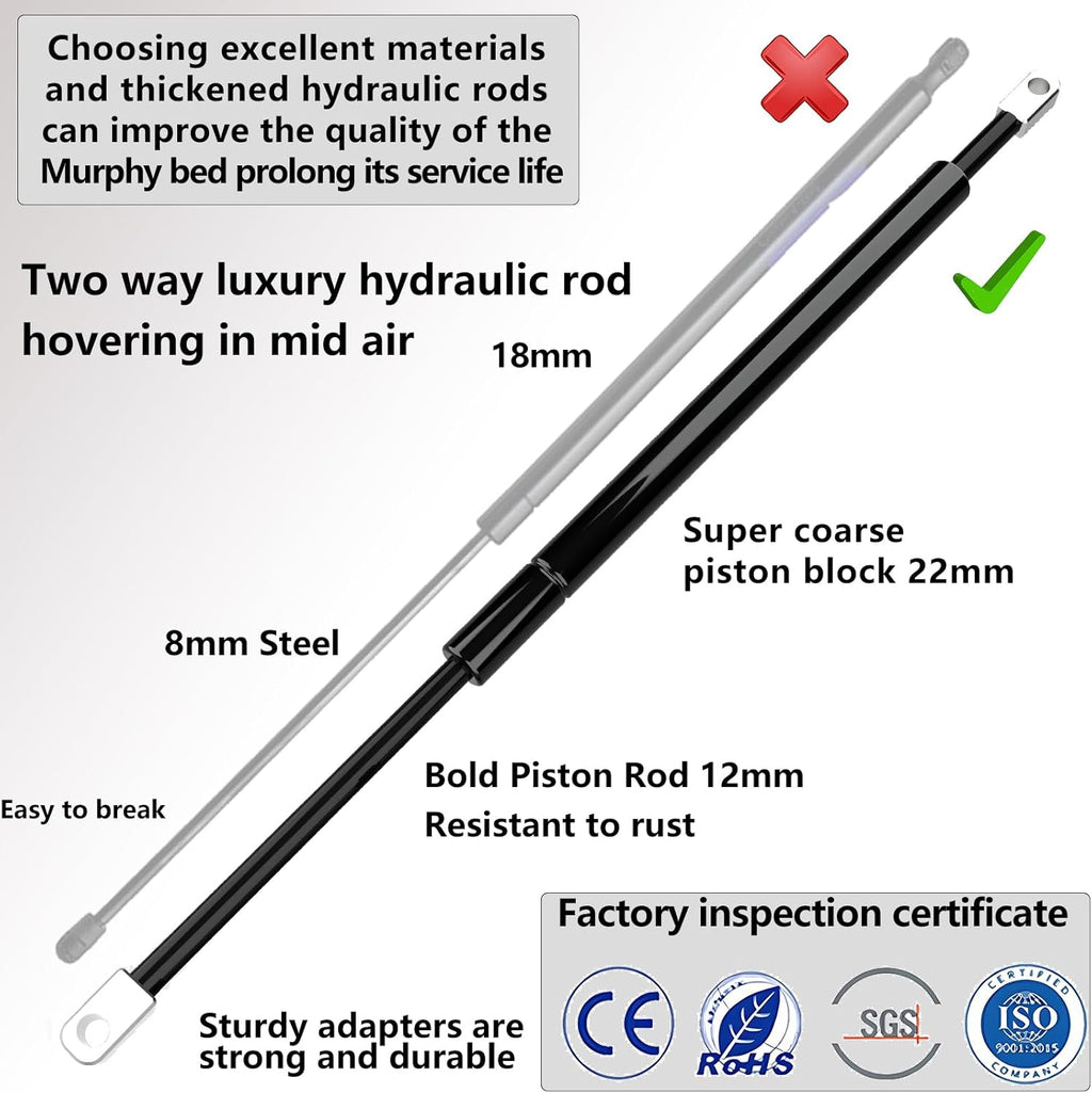(Vertical,Narrow Twin/Twin/Twin XL) Create A Luxurious Bed Easy Murphy Bed Hardware Kit, Hover in Mid Air Hydraulic Rod Gas Spring System Folding Wall Bed Hidden on The Wall