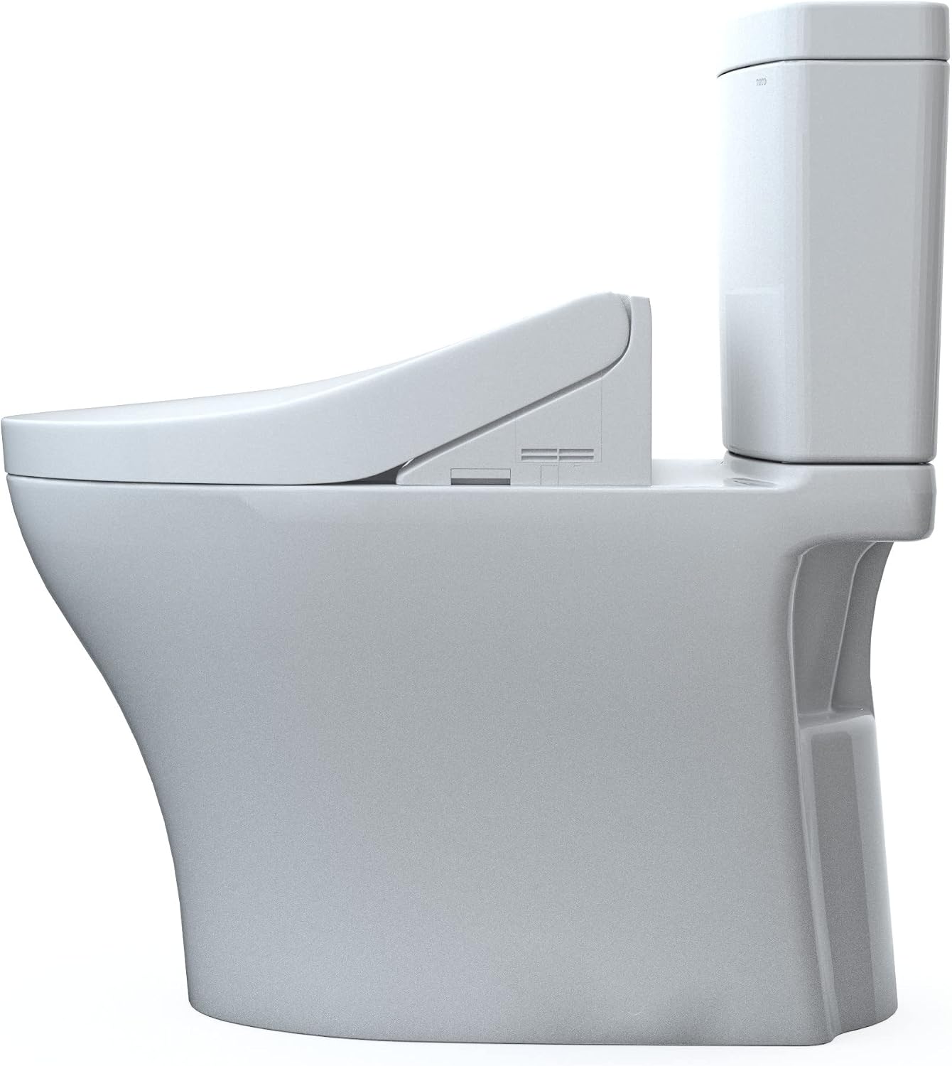 TOTO® WASHLET®+ Aquia® IV Two-Piece Elongated Universal Height Dual Flush 1.28 and 0.9 GPF Toilet and WASHLET C5 Bidet Seat, Cotton White - MW4463084CEMFGN#01