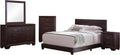Coaster Home Furnishings Dorian Transitional 5-Piece Bedroom Set Leatherette Upholstered Twin Size Panel Bed Frame 46-inch Headboard Dark Cocoa 300762T-S5
