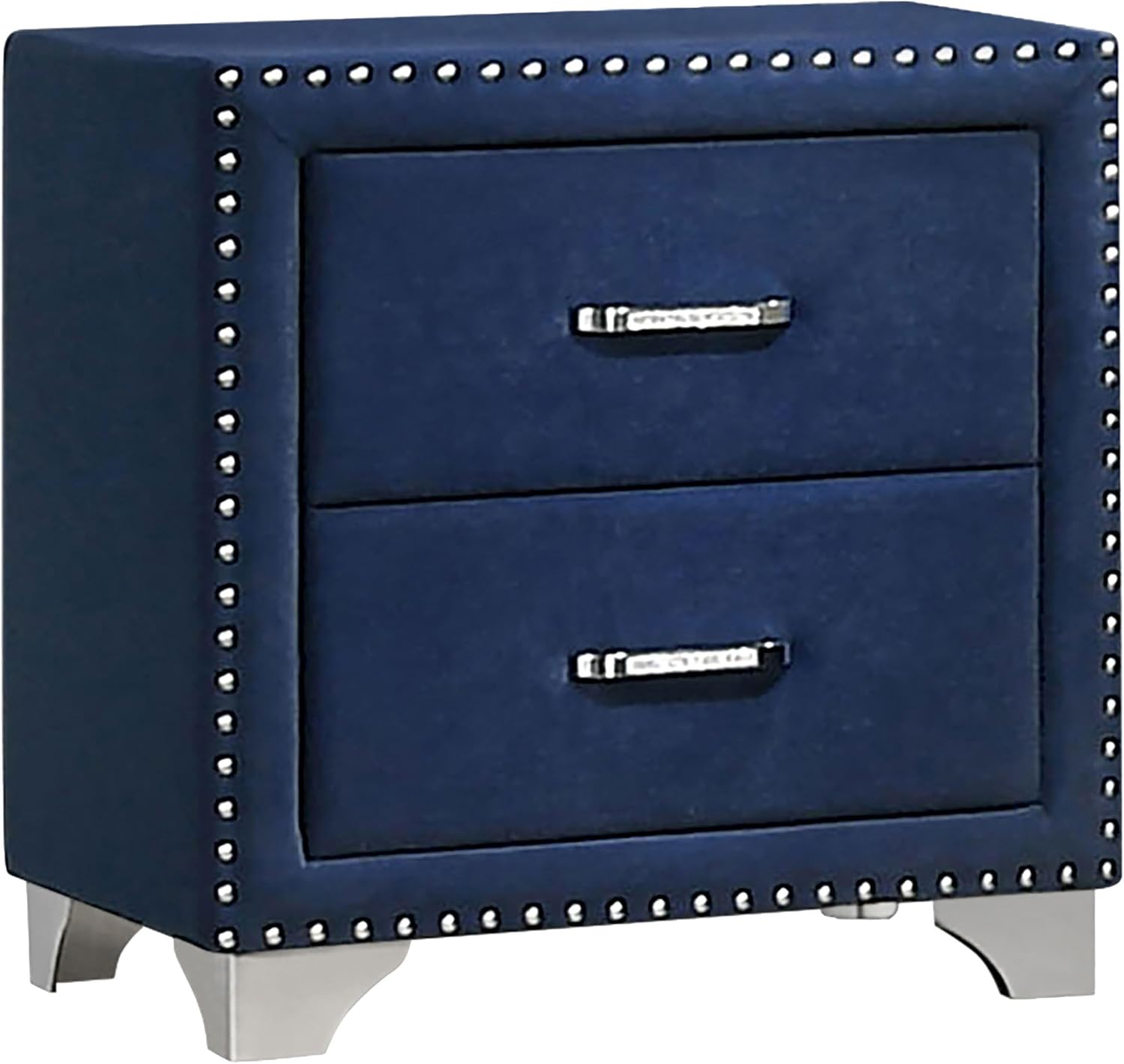 Coaster Home Furnishings Melody Modern Classic 4-Piece Bedroom Set Velvet Upholstered California King Size Wingback Bed Frame 66-inch Headboard Pacific Blue 223371KW-S4