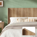 mopio Brooklyn Fluted Panel Wingback Headboard 80.8' - Wall Mount Headboard for King Bed, Modern Farmhouse Bedroom Decor, 4-Panel Assembly (Golden Oak, King)