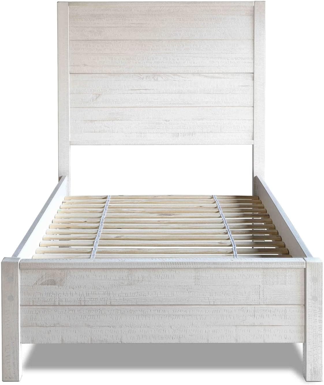 Grain Wood Furniture Montauk Solid Wood Bed, Twin Size, Rustic Off-White