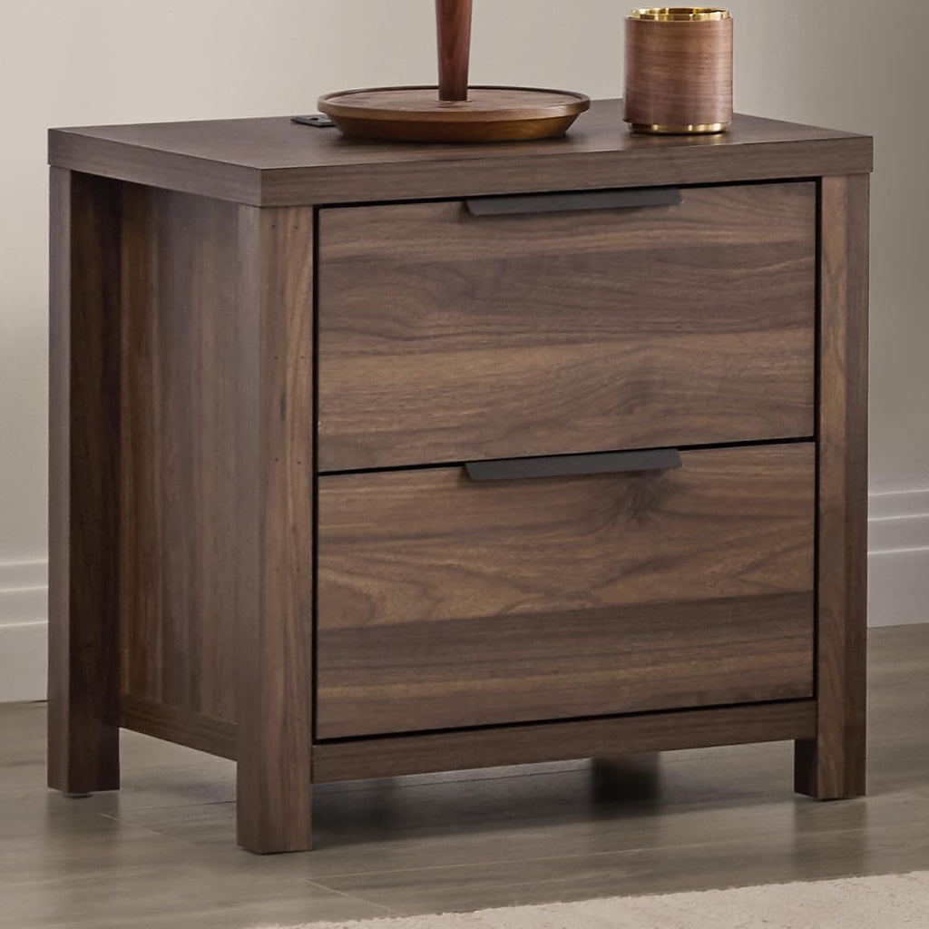 KISLOT 3 Pieces Bedroom Set, Full Size Wood Platform Bed Frame and 2 Nightstands, Storage Nightstand with Type-C Charging Port, Farmhouse Bedroom Furniture Set