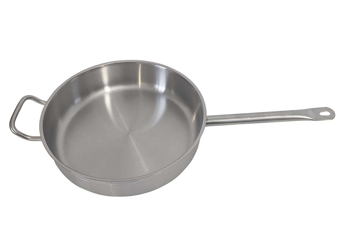 Update International (SSAU-7) 14' Induction Ready Stainless Steel Saute Pan w/Cover, Silver, 7 quarts