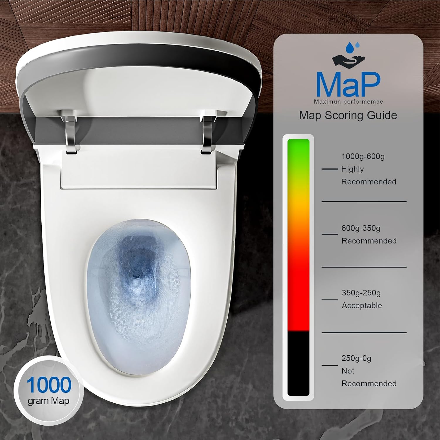 Hawkrown Smart Toilet with Built-in Tank and Pump-assisted Flushing, Foot Sensor Operation, Heated Seat, Dryer, Multiple Cleaning Modes, Digital Display (ST-PRO)