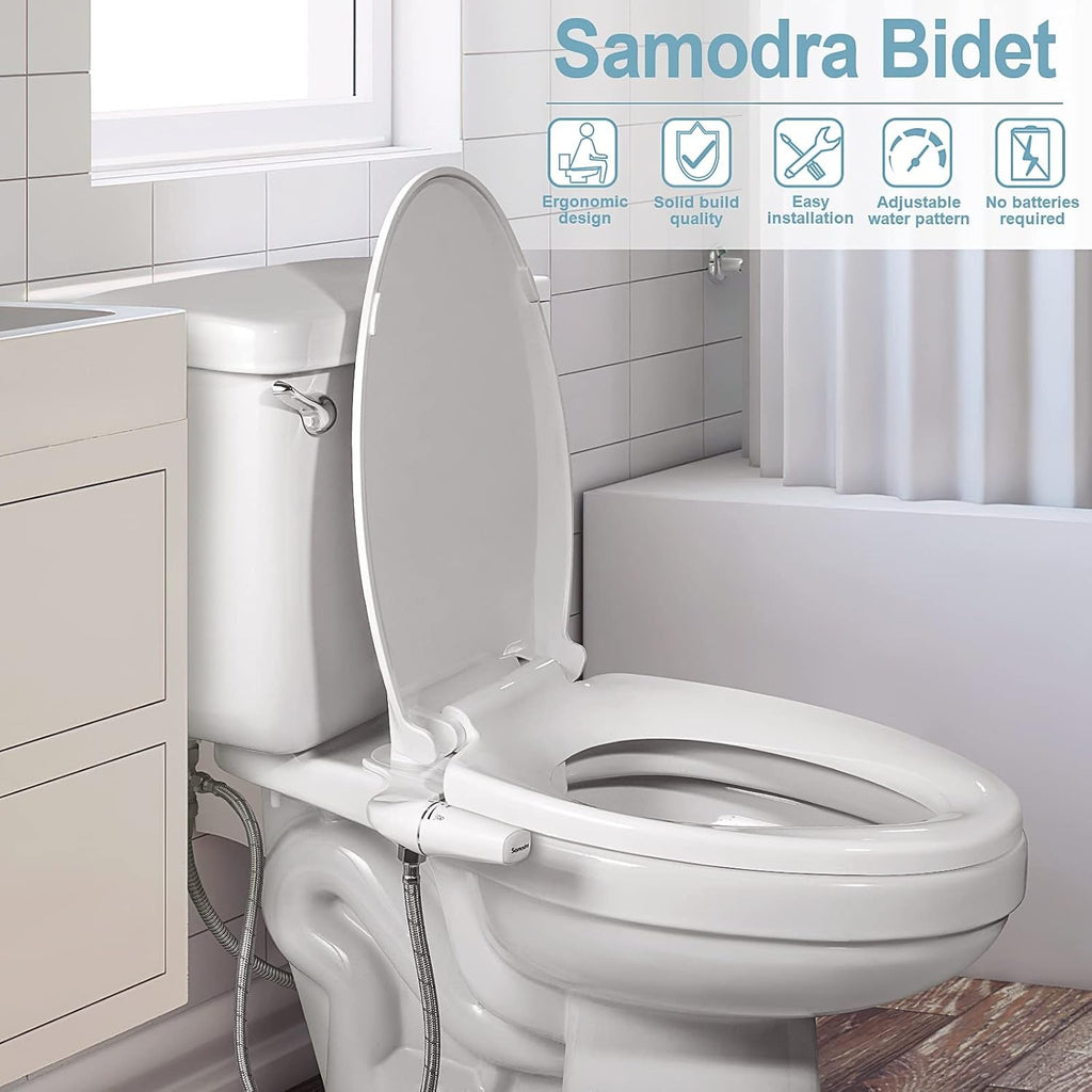 Non Electric Bidet Attachment for Toilet Seat Adjustable Water Pressure Nozzle Bidet Sprayer BBCBBZ