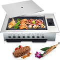 Electric Barbecue Grill, Household Smokeless Griddle Grill, Commercial BBQ Pan Table Top Grill with Temperature Knob, Tabletop BBQ Cooking Grill for Kitchen Outdooe Indoor Restaurant Camping